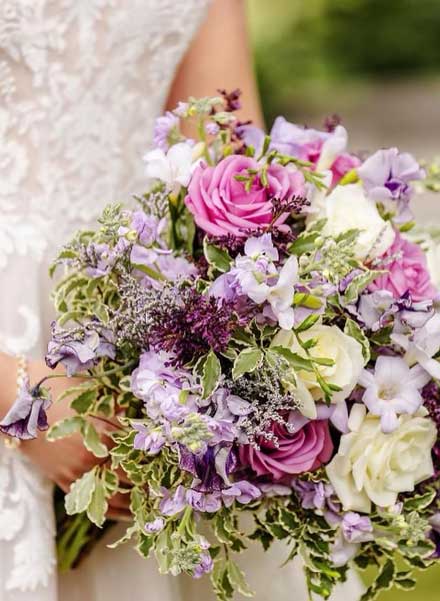 A colorful bridal bouquet from the Reading Bridal District website